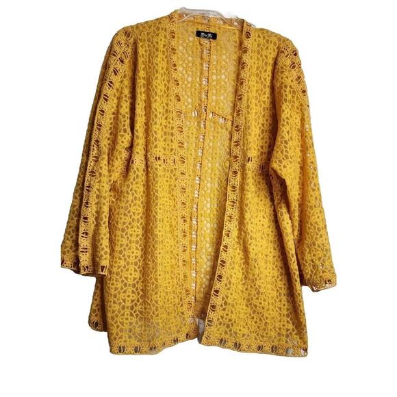 Miss Me Jackets & Blazers - Miss Me Crochet/Lace Yellow Cardigan, Beautiful Condition, XS